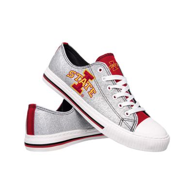 FOCO Iowa State Cyclones NCAA Womens Glitter Low Top Canvas Shoes - 9