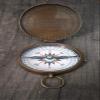 Handmade Nautical Brass Antique Finish Boy Scouts Pocket Compass Vintage Marine Ship Instrument Gift Compass with Leather Craving Case view 2