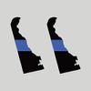 Magnet Two Pack Delaware State Shaped Thin Blue Line Magnetic Vinyl DE V2 Car Magnet Bumper Sticker view 1