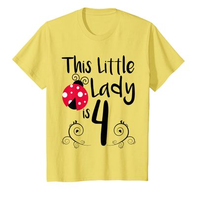 4 Year Old LadyBug Birthday Party Lady Bug Party 4th Gift T-Shirt