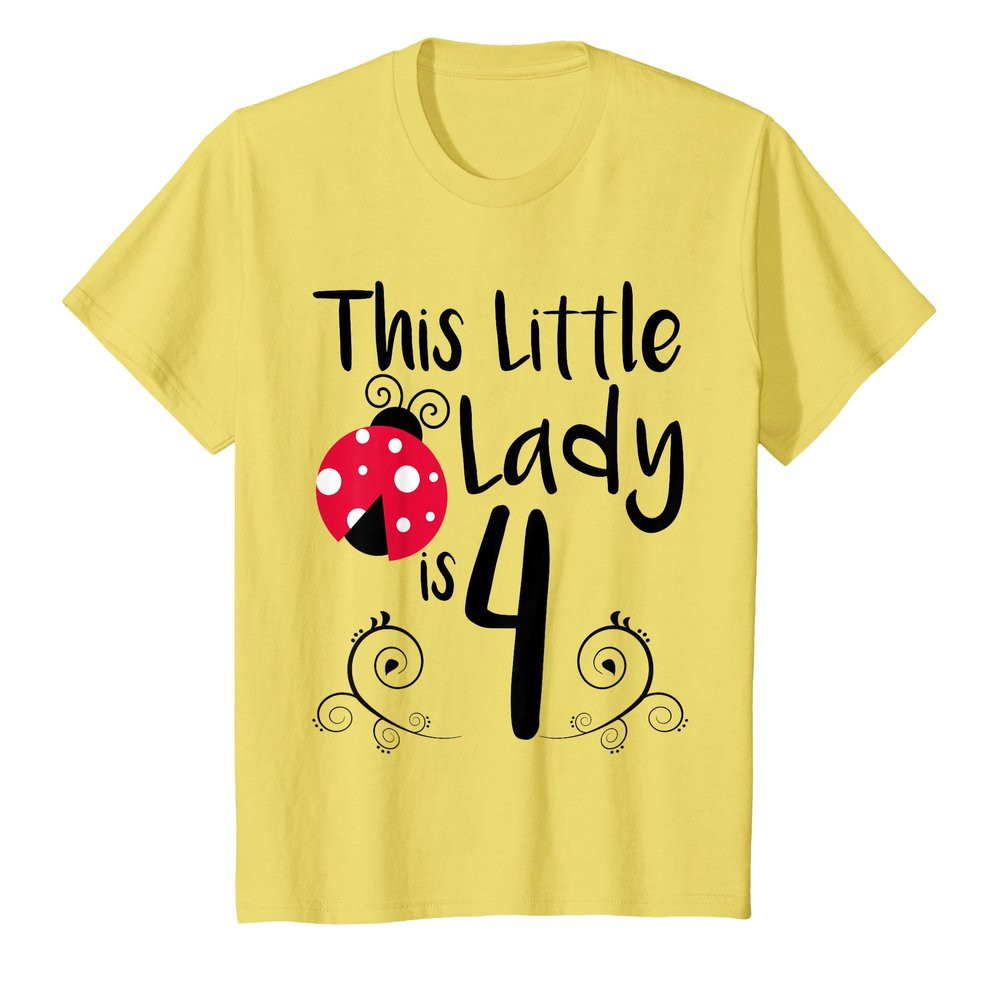 4 Year Old LadyBug Birthday Party Lady Bug Party 4th Gift T-Shirt