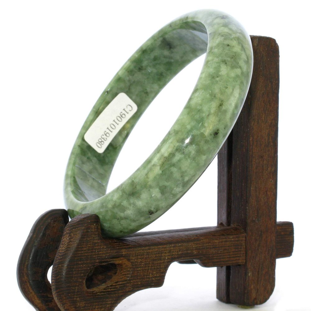 2.39"(60.7 mm) China Certified Grade A Nature Hisui Jadeite Jade Women's Bangle Bracelets 9380