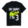 3 Year Old Alligator Birthday Shirt Crocodile Gator 3rd Gift T-Shirt view 1