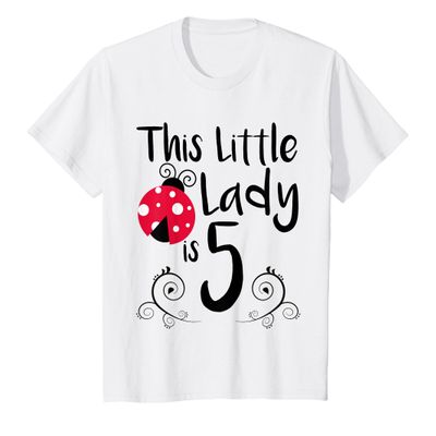 5 Year Old LadyBug Birthday Party Lady Bug Party 5th Gift T-Shirt