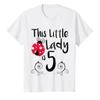 5 Year Old LadyBug Birthday Party Lady Bug Party 5th Gift T-Shirt view 1
