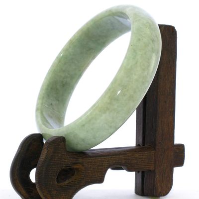 2.39"(60.8 mm) China Certified Grade A Nature Hisui Jadeite Jade Women's Bangle Bracelets 9423