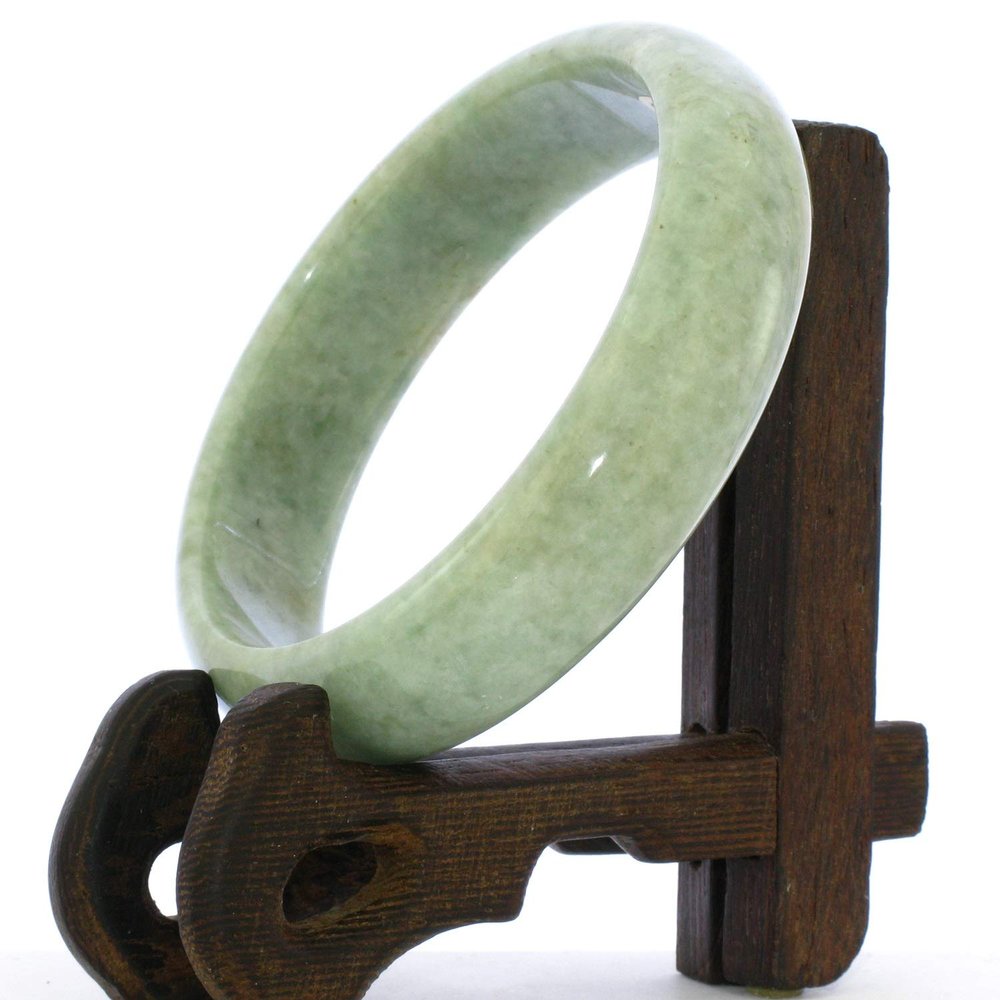 2.39"(60.8 mm) China Certified Grade A Nature Hisui Jadeite Jade Women's Bangle Bracelets 9423
