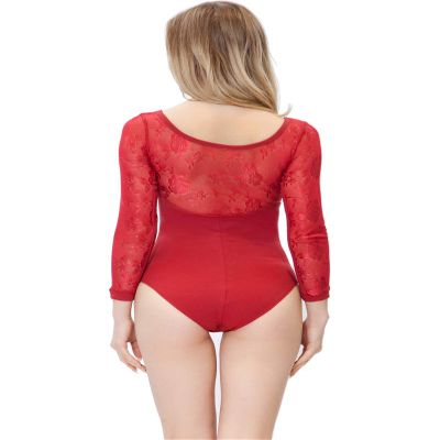 ModLatBal Long Sleeve Lace Leotards for Womens Ballet Dance Gymnastics Bodysuit