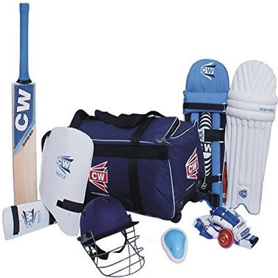 CW Academy Cricket Set Left Hand Complete Cricket Set Junior - Adult Cricket Equipment Package Cricket Set with Senior Bat (5 for 9-10 yr)