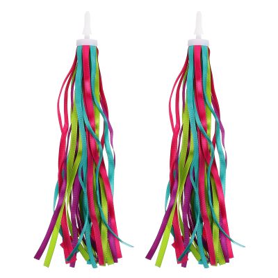 BESPORTBLE 1 Pair Kids Bike Handlebar Streamers Ribbons Bicycle Grips Tassels for Children Baby Carrier Accessories - Colorful