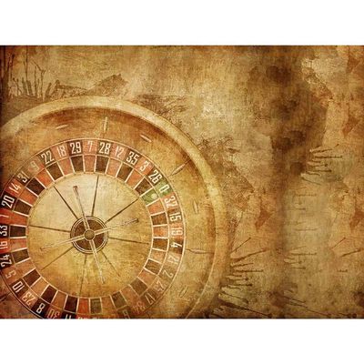 Wee Blue Coo Painting Drawing Casino Roulette Wheel Grunge Unframed Wall Art Print Poster Home Decor Premium
