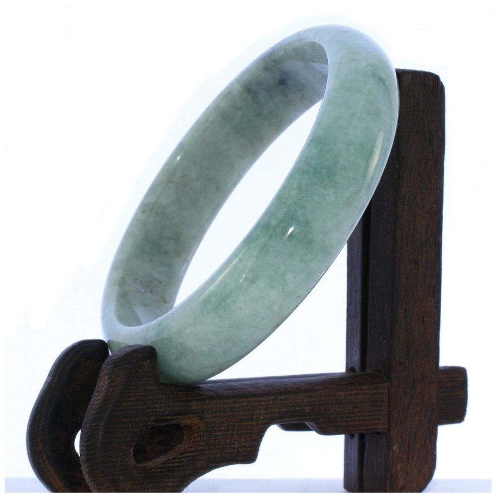 2.39"(60.7mm) China Certified Grade A Nature Hisui Jadeite Jade Women's Bangle Bracelets 9422