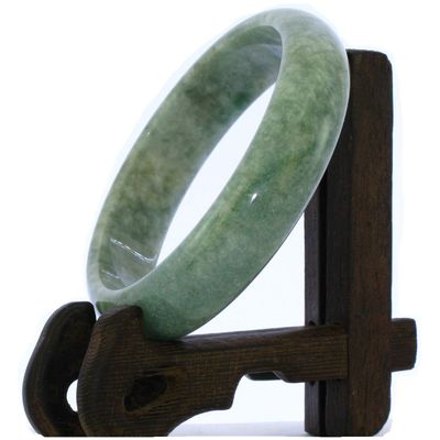 2.39"(60.7mm) China Certified Grade A Nature Hisui Jadeite Jade Women's Bangle Bracelets 9409