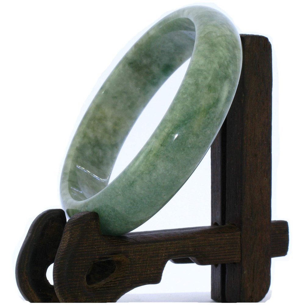 2.39"(60.7mm) China Certified Grade A Nature Hisui Jadeite Jade Women's Bangle Bracelets 9409
