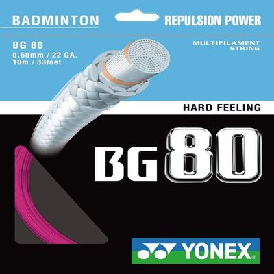 YONEX BG 80 Badminton String (Neon Pink)