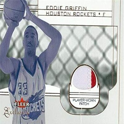 Autograph Warehouse 388400 Eddie Griffin Player Worn Jersey Patch Basketball Card - Houston Rockets 2002 Fleer Exclusive No.133