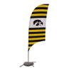 Iowa Hawkeyes College Sports Printed Feather Flag - NCAA Licensed - Super Polyester - School Banner (Black, Gold, White) (7.5' Cross Base) view 1