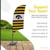 Iowa Hawkeyes College Sports Printed Feather Flag - NCAA Licensed - Super Polyester - School Banner (Black, Gold, White) (7.5' Cross Base) view 4