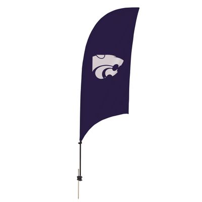 Kansas State Wildcats College Sports Printed Feather Flag - NCAA Licensed - Super Polyester - School Banner (Purple, White) (7.5' Spike Base)