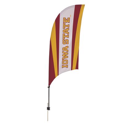 Iowa State Cyclones College Sports Printed Feather Flag - NCAA Licensed - Super Polyester - School Banner (Red, Gold) (7.5' Spike Base)