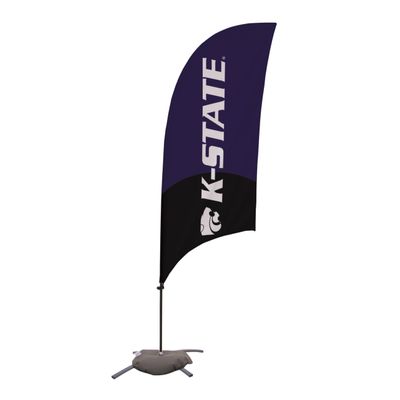 Kansas State Wildcats College Sports Printed Feather Flag - NCAA Licensed - Super Polyester - School Banner (Purple, White, Black) (7.5' Cross Base)