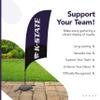Kansas State Wildcats College Sports Printed Feather Flag - NCAA Licensed - Super Polyester - School Banner (Purple, White, Black) (7.5' Cross Base) view 4