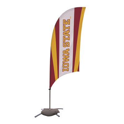 Illinois Fighting Illini College Sports Printed Feather Flag - NCAA Licensed - Super Polyester - School Banner (Navy Blue, Orange) (7.5' Cross Base)