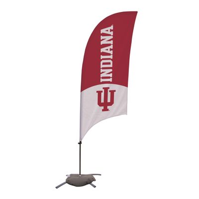 Indiana Hoosiers College Sports Printed Feather Flag - NCAA Licensed - Super Polyester - School Banner (Red, White) (7.5' Cross Base)