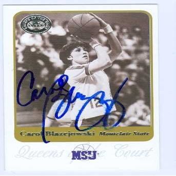 Autograph Warehouse 486865 Carol Blazejowski Autographed Basketball Card - Montclair State Red Hawks MSU WNBA Hall of Fame 2001 Fleer Greats No.76