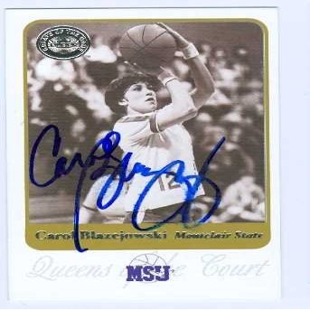 Autograph Warehouse 486865 Carol Blazejowski Autographed Basketball Card - Montclair State Red Hawks MSU WNBA Hall of Fame 2001 Fleer Greats No.76