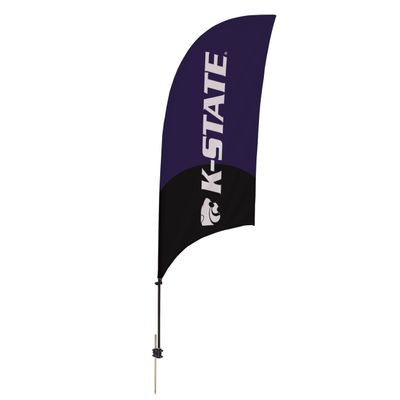 Kansas State Wildcats College Sports Printed Feather Flag - NCAA Licensed - Super Polyester - School Banner (Purple, White, Black) (7.5' Spike Base)