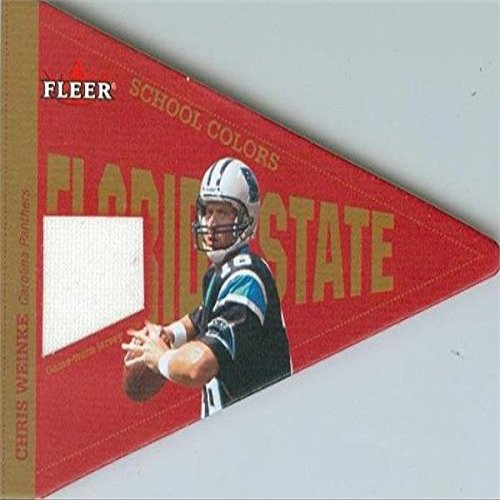Autograph Warehouse 466339 Chris Weinke Player Worn Jersey Patch Football Card44; Florida State Seminoles - 2002 Fleer School Colors