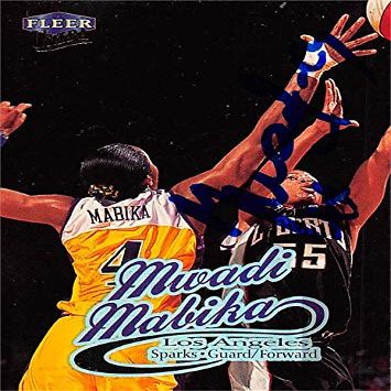 Autograph Warehouse 465914 Mwadi Mabika Autographed Los Angeles Sparks Basketball Card 1999 Fleer Ultra No. 89
