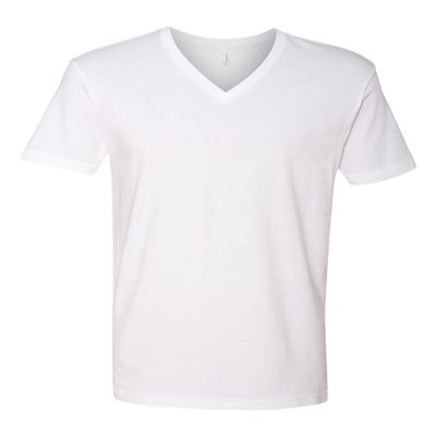 Next Level Mens Premium Short Sleeve V-Neck, 3200 -White, Large