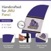 James Madison Dukes College Sports Printed Feather Flag - NCAA Licensed - Super Polyester - School Banner (Purple, White, Gold) (7.5' Cross Base) view 2