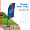 Kansas Jayhawks College Sports Printed Feather Flag - NCAA Licensed - Super Polyester - School Banner (Blue, Red) (7.5' Cross Base) view 4