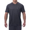 Arctic Cool Mens V-Neck Instant Cooling Moisture Wicking Performance UPF 50+ Short Sleeve Shirt | Lightweight Breathable Tshirt for Running, Workout, Exercise, Fishing, Storm Grey Twist, S view 1