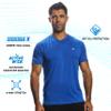 Arctic Cool Mens V-Neck Instant Cooling Moisture Wicking Performance UPF 50+ Short Sleeve Shirt | Lightweight Breathable Tshirt for Running, Workout, Exercise, Fishing, Storm Grey Twist, S view 3