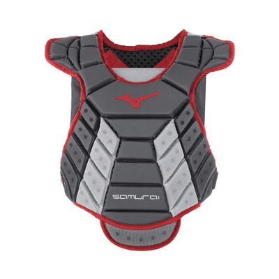 Mizuno Samurai Women's Fastpitch Softball Chest Protector 14'' Grey/Cardinal