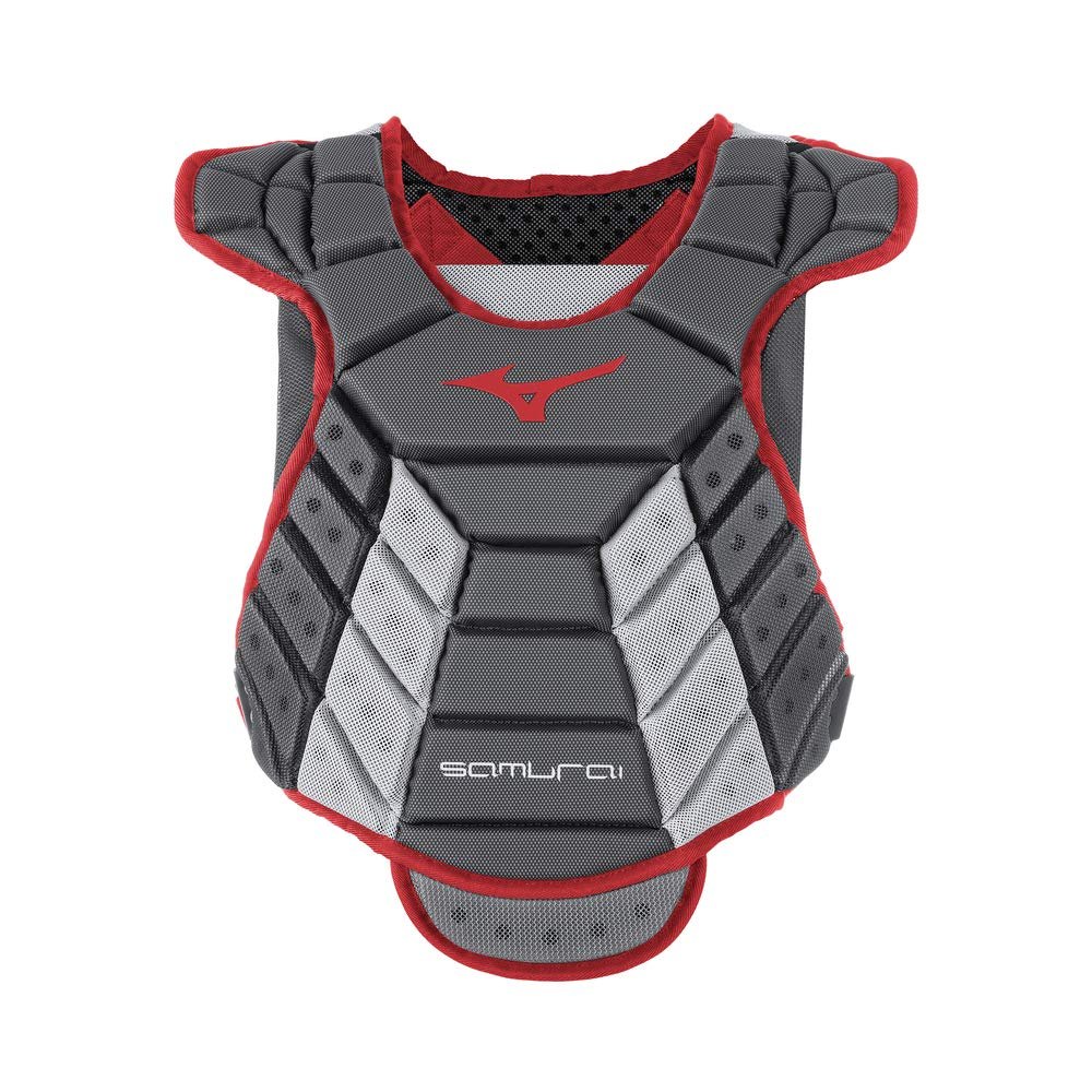 Mizuno Samurai Women's Fastpitch Softball Chest Protector 14'' Grey/Cardinal