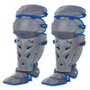 Mizuno Samurai Fastpitch Softball Women's Shin Guards 16" Grey/Royal view 1