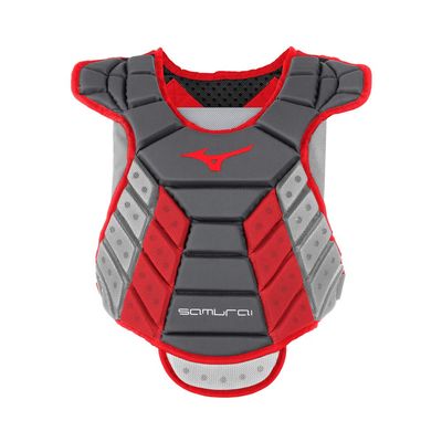Mizuno Samurai Women's Fastpitch Softball Chest Protector 14'' Grey/Red