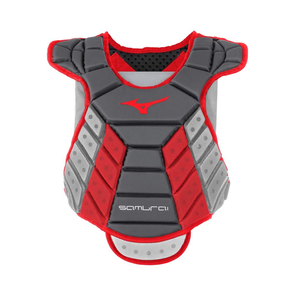 Mizuno Samurai Women's Fastpitch Softball Chest Protector 14'' Grey/Red