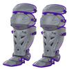Mizuno Samurai Fastpitch Softball Women's Shin Guards 15" Grey/Purple view 1