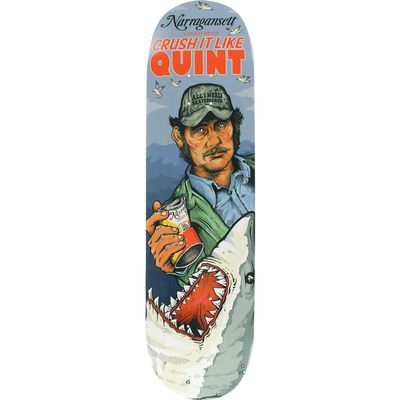 All I Need x Narragansett Beer Crush It Skateboard Deck -8.25 Deck ONLY - (Bundled with Free 1'' Hardware Set)