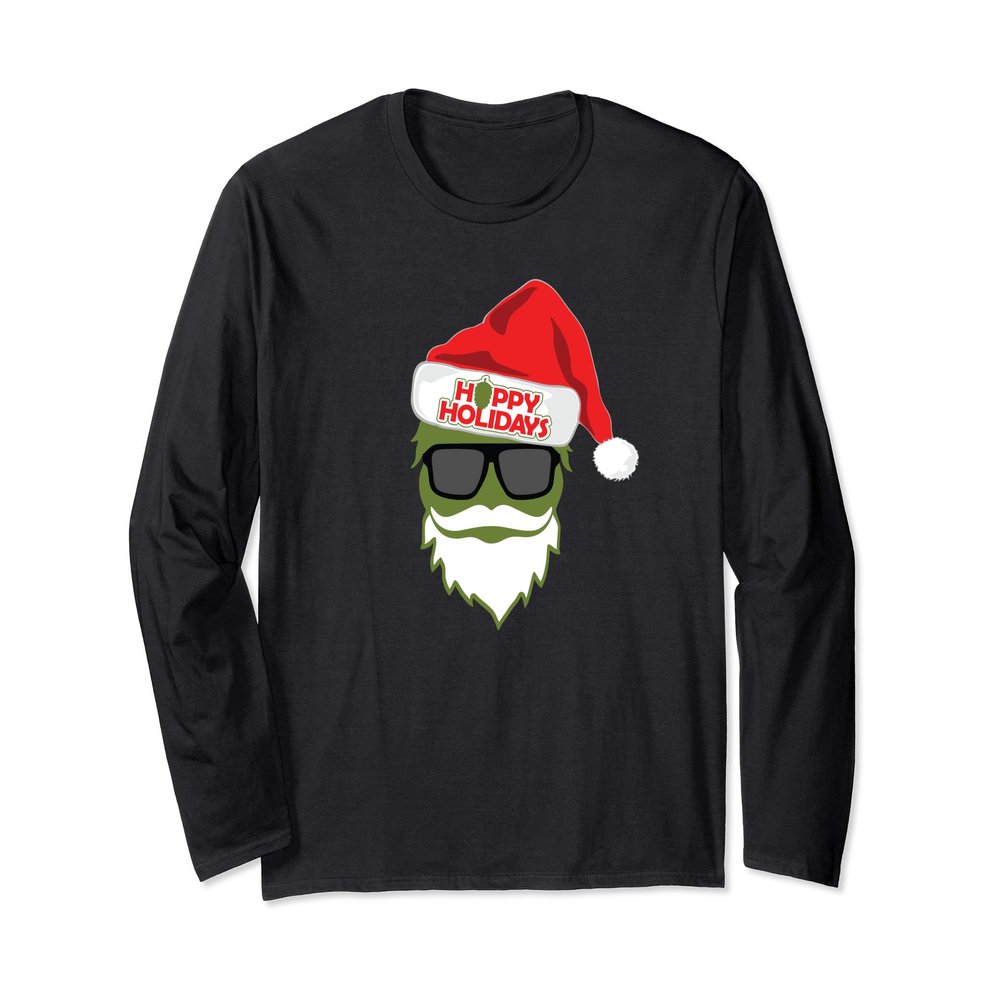 Hoppy Holidays - Craft Beer Hop Head Cool Santa T-Shirt