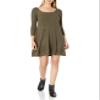 A. Byer Juniors Swing Dress, Olive, Medium view 1
