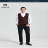 HISDERN Men's Suit Vest Business Formal Dress Waistcoat Vest with 3 Pockets for Suit or Tuxedo Brown view 2
