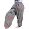 Full Funk Tie Dye Cotton Pants with Elastic Thick Pull String Waist, Large, Viridian Green view 1