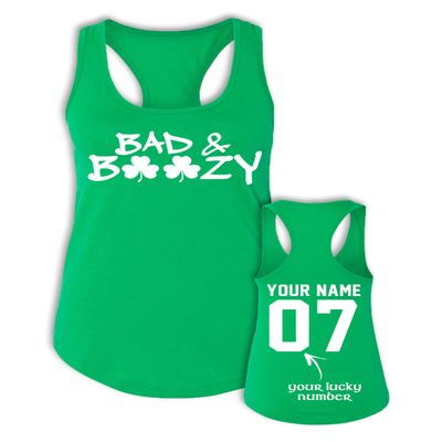 Bad and Boozy Tank Top - St Patricks Day Shirt Women Funny - Saint Paddys Apparel